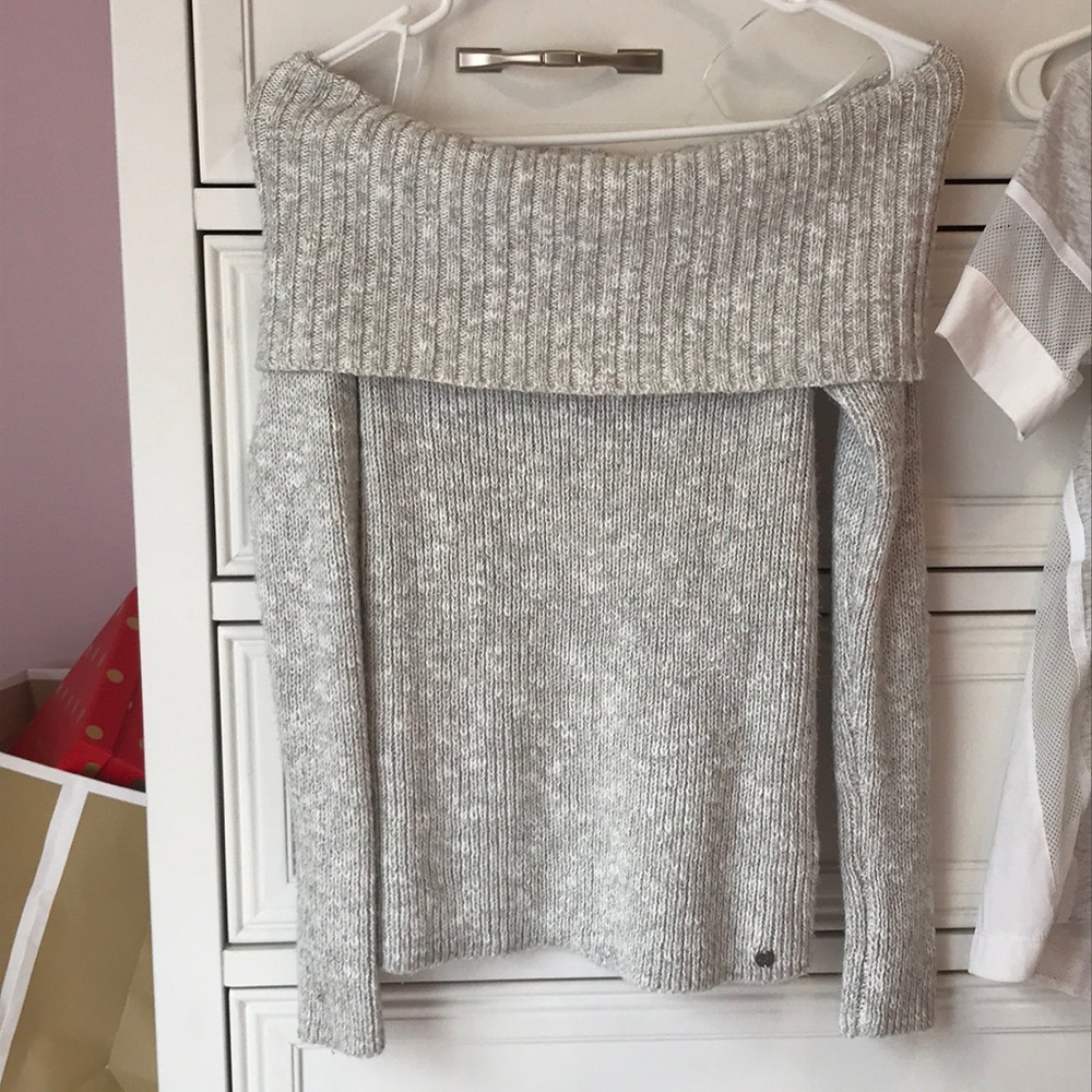 Grey off the shoulder sweater!